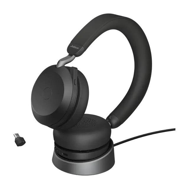 Evolve2 75-USB-C, MS Stereo, Stand, Black