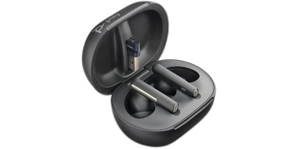 Poly Voyager Free 60 Bluetooth Earbuds Teams USB-C with Touchscreen Case- Graphite Black