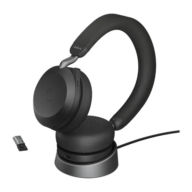 Evolve2 75-USB-A, MS Stereo, Stand, Black