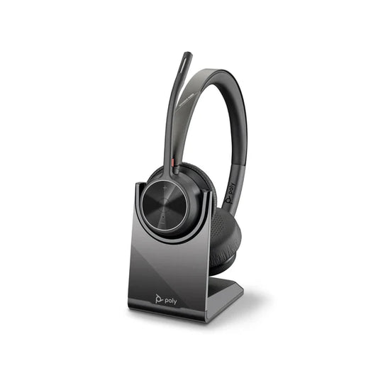 Poly Voyager 4320 Teams Dual Speaker Wireless Bluetooth Headset USB-A with Stand